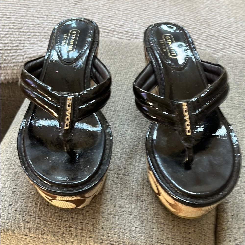 Coach Black and Brown Platform Shoes with Ergonomic Design - Picture 2 of 5